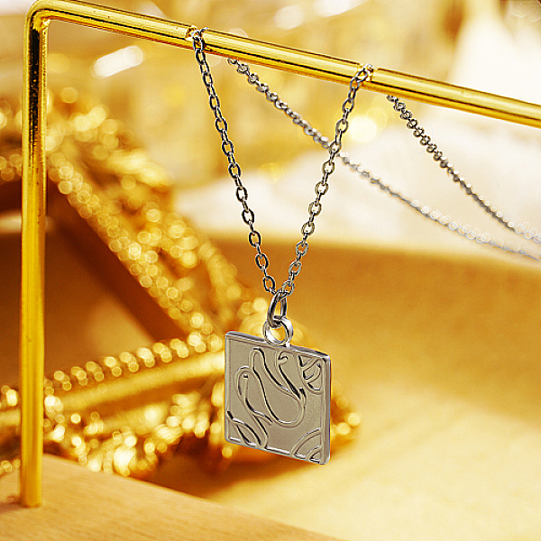 PandaHall Stainless Steel Square Pendant Necklace, Stainless Steel Color, 15.75 inch(40cm) Stainless Steel Square
PandaHall Stainless Steel Square Pendant Necklace, Stainless Steel Color, 15.75 inch(40cm) Stainless Steel Square