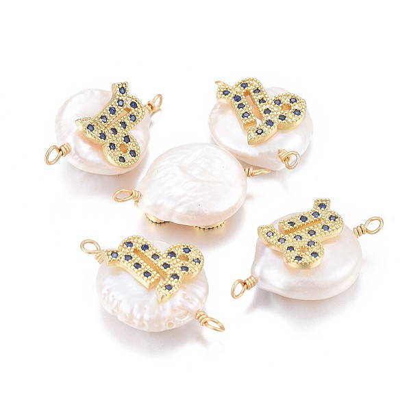 PandaHall Natural Pearl Links connectors, with Brass Micro Pave Cubic Zirconia Findings, Flat Round with Constellation, Golden, Marine Blue...
PandaHall Natural Pearl Links connectors, with Brass Micro Pave Cubic Zirconia Findings, Flat Round with Constellation, Golden, Marine Blue...