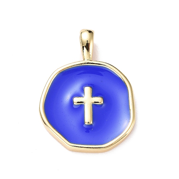 PandaHall Brass Enamel Pendants, Light Gold, Flat Round with Cross, Blue, 18x13.5x3.5mm, Hole: 2x3.5mm Brass+Enamel Flat Round Blue
PandaHall Brass Enamel Pendants, Light Gold, Flat Round with Cross, Blue, 18x13.5x3.5mm, Hole: 2x3.5mm Brass+Enamel Flat Round Blue