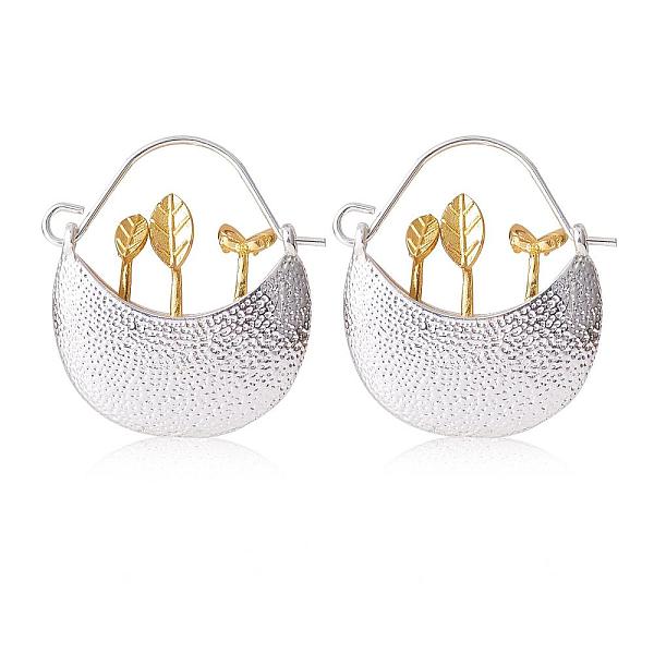 PandaHall Two Tone Flower Basket Alloy Hoop Earrings, Golden & Silver, 30x28.7x6mm Alloy
PandaHall Two Tone Flower Basket Alloy Hoop Earrings, Golden & Silver, 30x28.7x6mm Alloy