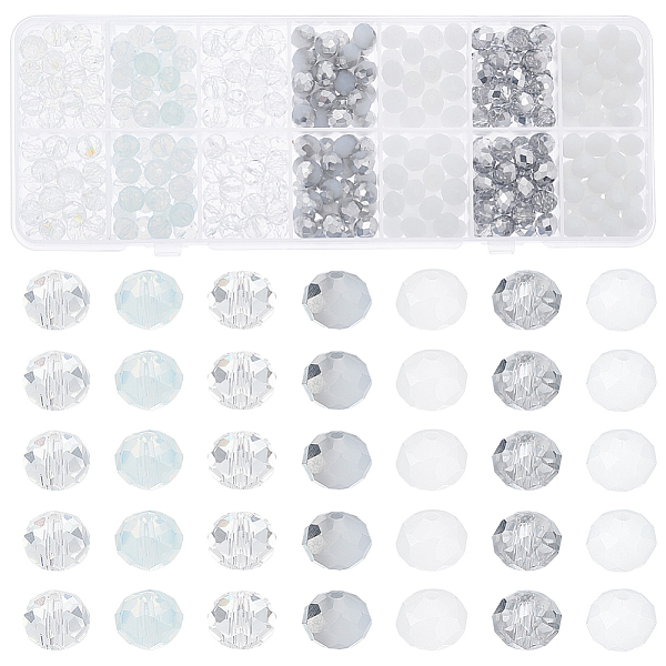 PandaHall HOBBIESAY 7 Strands 7 Style Electroplate Transparent & Opaque Solid Color Glass Beads Strands, Faceted, Rondelle, White, 8x6mm...
PandaHall HOBBIESAY 7 Strands 7 Style Electroplate Transparent & Opaque Solid Color Glass Beads Strands, Faceted, Rondelle, White, 8x6mm...