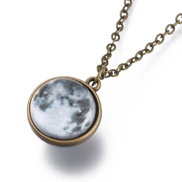 PandaHall Glass Pendant Necklace, with Alloy Cable Chains and Lobster Claw Clasps, Cadmium Free & Lead Free, Round, Galaxy Pattern, 20.07...
PandaHall Glass Pendant Necklace, with Alloy Cable Chains and Lobster Claw Clasps, Cadmium Free & Lead Free, Round, Galaxy Pattern, 20.07...