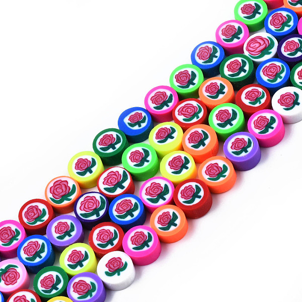 PandaHall Handmade Polymer Clay Beads Strands, Flat Round with Rose, Mixed Color, 9.5x4~4.5mm, Hole: 1.6mm, about 39~40pcs/strand, 15.08..., Multicolor
PandaHall Handmade Polymer Clay Beads Strands, Flat Round with Rose, Mixed Color, 9.5x4~4.5mm, Hole: 1.6mm, about 39~40pcs/strand, 15.08..., Multicolor