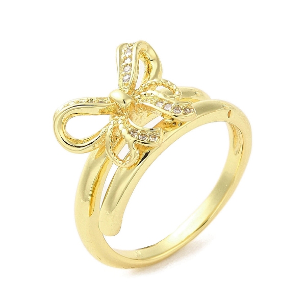 PandaHall Rack Plating Brass Micro Pave Cubic Zirconia Finger Ring, Cuff Ring, Long-Lasting Plated, Cadmium Free & Lead Free, Bowknot, Real..., Clear
PandaHall Rack Plating Brass Micro Pave Cubic Zirconia Finger Ring, Cuff Ring, Long-Lasting Plated, Cadmium Free & Lead Free, Bowknot, Real..., Clear