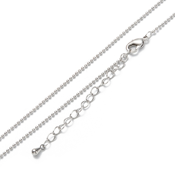 PandaHall Brass Ball Chain Necklaces, Long-Lasting Plated, Real Platinum Plated, 16.34 inch(41.5cm) Brass
PandaHall Brass Ball Chain Necklaces, Long-Lasting Plated, Real Platinum Plated, 16.34 inch(41.5cm) Brass