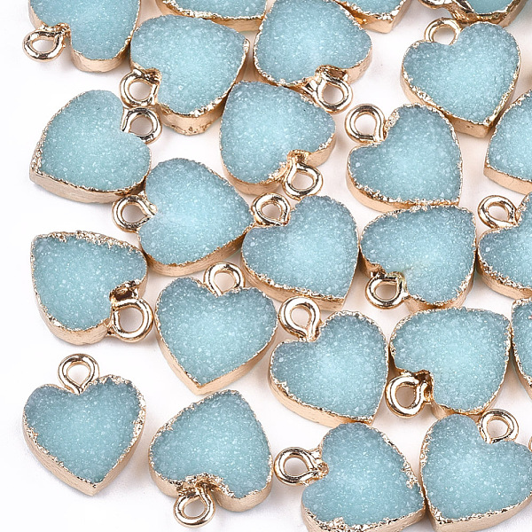 PandaHall Electroplate Druzy Resin Pendants, with Iron Findings, Heart, Light Gold, Pale Turquoise, 15x12x3.5~4mm, Hole: 1mm Iron+Resin..., Cyan
PandaHall Electroplate Druzy Resin Pendants, with Iron Findings, Heart, Light Gold, Pale Turquoise, 15x12x3.5~4mm, Hole: 1mm Iron+Resin..., Cyan