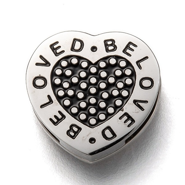 PandaHall 304 Stainless Steel Slide Charms, Enamel Style, Heart with Word Beloved, Stainless Steel Color, 12.5x13x3.5mm, Hole: 8.5x1.5mm 304..., Black
PandaHall 304 Stainless Steel Slide Charms, Enamel Style, Heart with Word Beloved, Stainless Steel Color, 12.5x13x3.5mm, Hole: 8.5x1.5mm 304..., Black