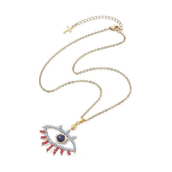 PandaHall 201 Stainless Steel Pendant Necklaces, Natural Lapis Lazuli and Glass Beads, 304 Stainless Steel Cable Chains, Golden, 15.55 inch...
PandaHall 201 Stainless Steel Pendant Necklaces, Natural Lapis Lazuli and Glass Beads, 304 Stainless Steel Cable Chains, Golden, 15.55 inch...