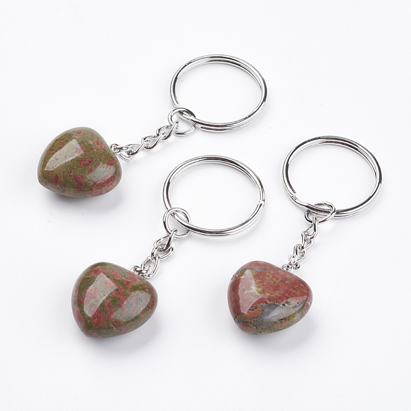 PandaHall Natural Unakite Keychain, with Platinum Iron Findings, Heart, 72mm Unakite Heart
PandaHall Natural Unakite Keychain, with Platinum Iron Findings, Heart, 72mm Unakite Heart