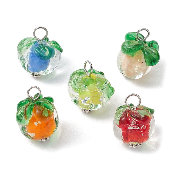 PandaHall Handmade Lampwork Pendants, with 304 Stainless Steel Findings, Persimmon Charm, Mixed Color, 17.7x12.7x12.3mm, Hole: 2.8mm..., Multicolor
PandaHall Handmade Lampwork Pendants, with 304 Stainless Steel Findings, Persimmon Charm, Mixed Color, 17.7x12.7x12.3mm, Hole: 2.8mm..., Multicolor