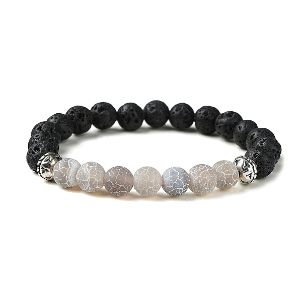 PandaHall Natural Dyed Crackle Agate & Lava Rock Round Beaded Stretch Bracelet, Light Grey, Inner Diameter: 2 inch(5.2cm) Crackle Agate...
PandaHall Natural Dyed Crackle Agate & Lava Rock Round Beaded Stretch Bracelet, Light Grey, Inner Diameter: 2 inch(5.2cm) Crackle Agate...