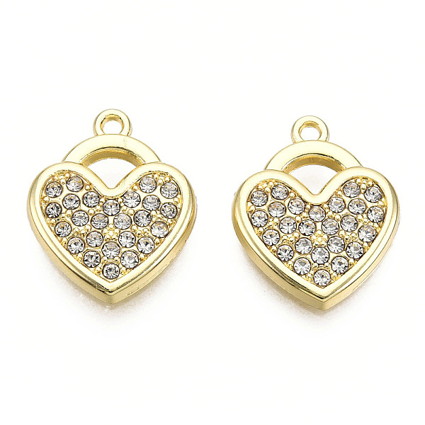 PandaHall Rack Plating Alloy Pendants, with Crystal Rhinestone, Cadmium Free & Nickel Free & Lead Free, Heart, Light Gold, 18.5x15x2.5mm..., Clear
PandaHall Rack Plating Alloy Pendants, with Crystal Rhinestone, Cadmium Free & Nickel Free & Lead Free, Heart, Light Gold, 18.5x15x2.5mm..., Clear