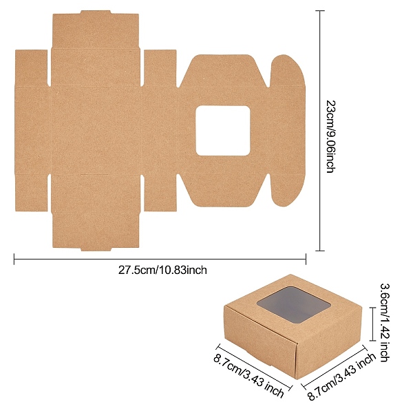 PandaHall BENECREAT 28 Packs 8.5x8.5x3.5cm Kraft Paper Box with Clear Windows, Paper Gift Box Jewelry Boxes for Party Favor Treats Bakery..., Orange
PandaHall BENECREAT 28 Packs 8.5x8.5x3.5cm Kraft Paper Box with Clear Windows, Paper Gift Box Jewelry Boxes for Party Favor Treats Bakery..., Orange