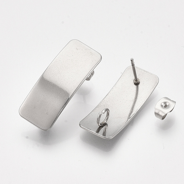 PandaHall 304 Stainless Steel Stud Earring Findings, with Loop and Ear Nuts/Earring Backs, Rectangle, Stainless Steel Color, 26.5x10mm, Hole...
PandaHall 304 Stainless Steel Stud Earring Findings, with Loop and Ear Nuts/Earring Backs, Rectangle, Stainless Steel Color, 26.5x10mm, Hole...