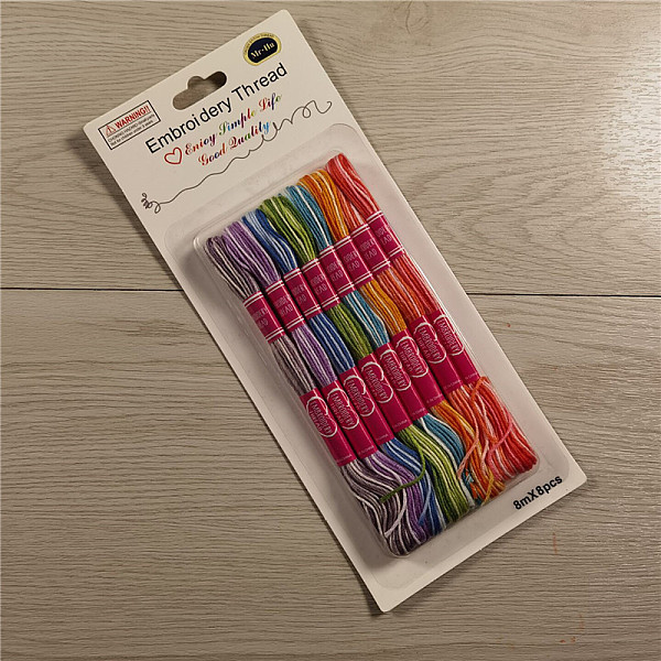 PandaHall 8 Skeins 8 Colors 6-Ply Polycotton(Polyester Cotton) Embroidery Floss, Cross-Stitch Threads, Segment Dyed, Rainbow Color, Mixed..., Multicolor
PandaHall 8 Skeins 8 Colors 6-Ply Polycotton(Polyester Cotton) Embroidery Floss, Cross-Stitch Threads, Segment Dyed, Rainbow Color, Mixed..., Multicolor