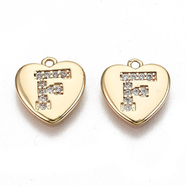 PandaHall Brass Micro Pave Clear Cubic Zirconia Charms, Nickel Free, Real 18K Gold Plated, Flat Heart, Letter.F, 10x10x1mm, Hole: 1mm...
PandaHall Brass Micro Pave Clear Cubic Zirconia Charms, Nickel Free, Real 18K Gold Plated, Flat Heart, Letter.F, 10x10x1mm, Hole: 1mm...