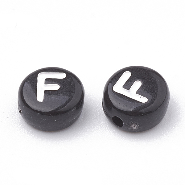 PandaHall Opaque Acrylic Beads, Horizontal Hole, Alphabet Style, Flat Round, Letter.F, 7x4mm, Hole: 1.5mm, about 3700pcs/500g Acrylic Letter..., Black
PandaHall Opaque Acrylic Beads, Horizontal Hole, Alphabet Style, Flat Round, Letter.F, 7x4mm, Hole: 1.5mm, about 3700pcs/500g Acrylic Letter..., Black