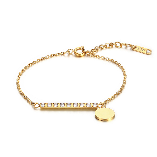 PandaHall Stylish Stainless Steel Round Tag Chain Bracelet for Women Daily Wear, Golden Stainless Steel Flat Round
PandaHall Stylish Stainless Steel Round Tag Chain Bracelet for Women Daily Wear, Golden Stainless Steel Flat Round