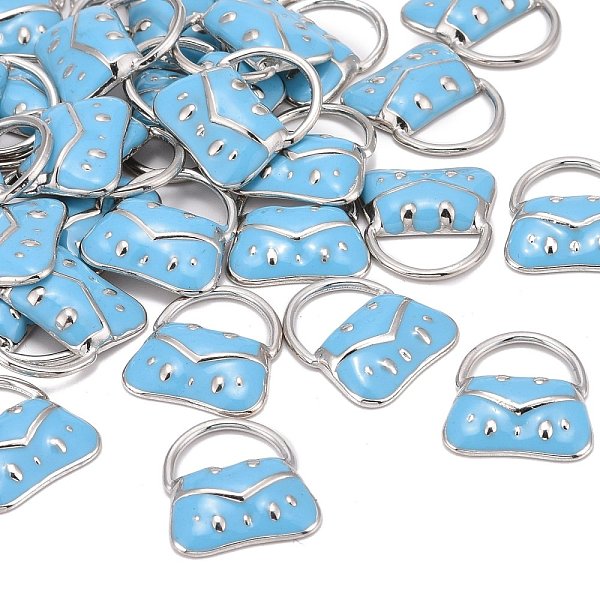 PandaHall Alloy Enamel Charms, Cadmium Free & Lead Free, Handbag, Deep Sky Blue, Platinum, about 17mm wide, 19mm long Alloy+Enamel Bag Blue
PandaHall Alloy Enamel Charms, Cadmium Free & Lead Free, Handbag, Deep Sky Blue, Platinum, about 17mm wide, 19mm long Alloy+Enamel Bag Blue