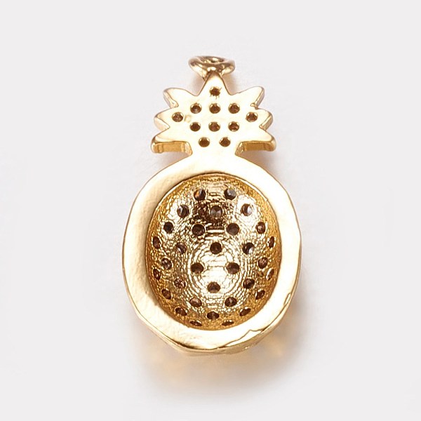 PandaHall Long-Lasting Plated Brass Micro Pave Cubic Zirconia Pendants, Pineapple, Real 18K Gold Plated, 19.5x10x3mm, Hole: 1mm Brass+Cubic..., Clear
PandaHall Long-Lasting Plated Brass Micro Pave Cubic Zirconia Pendants, Pineapple, Real 18K Gold Plated, 19.5x10x3mm, Hole: 1mm Brass+Cubic..., Clear