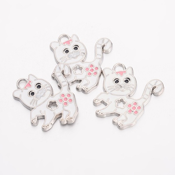 PandaHall Alloy Enamel Kitten Pendants, Cadmium Free & Lead Free, with Rhinestone, Cat with Flower Shape, Platinum, White, about 25.5mm long...
PandaHall Alloy Enamel Kitten Pendants, Cadmium Free & Lead Free, with Rhinestone, Cat with Flower Shape, Platinum, White, about 25.5mm long...