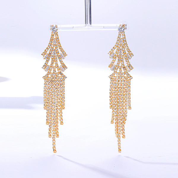 PandaHall Real 18K Gold Plated Brass Dangle Stud Earrings, Rhinestone Tassel Earrings, Triangle, No Size Brass Triangle
PandaHall Real 18K Gold Plated Brass Dangle Stud Earrings, Rhinestone Tassel Earrings, Triangle, No Size Brass Triangle
