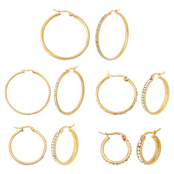 PandaHall DICOSMETIC 5 Pairs 5 Size Crystal Rhinestone Hoop Earring Circle Hoop Earring 18/26/30/40/50.5mm Golden Round Hoop Earring..., Clear
PandaHall DICOSMETIC 5 Pairs 5 Size Crystal Rhinestone Hoop Earring Circle Hoop Earring 18/26/30/40/50.5mm Golden Round Hoop Earring..., Clear