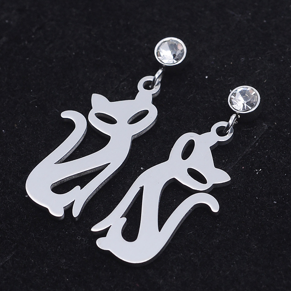PandaHall 201 Stainless Steel Dangle Stud Earrings, with Clear Cubic Zirconia, Fox, Stainless Steel Color, 29mm, Pin: 0.8mm Cubic Zirconia...
PandaHall 201 Stainless Steel Dangle Stud Earrings, with Clear Cubic Zirconia, Fox, Stainless Steel Color, 29mm, Pin: 0.8mm Cubic Zirconia...