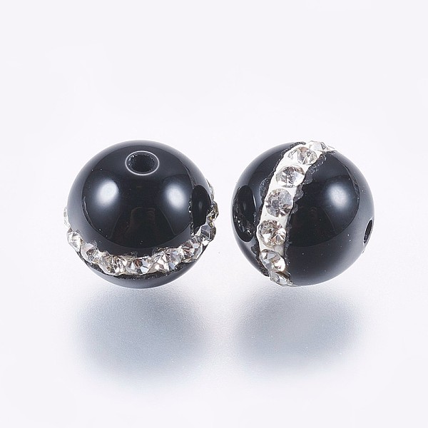 PandaHall Natural & Dyed Black Onyx Beads, with Polymer Clay Rhinestones, Round, Black, 8~9mm, Hole: 1mm Black Onyx Round Black
PandaHall Natural & Dyed Black Onyx Beads, with Polymer Clay Rhinestones, Round, Black, 8~9mm, Hole: 1mm Black Onyx Round Black