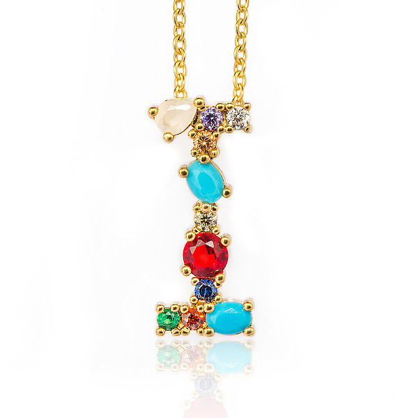PandaHall Golden Brass Micro Pave Cubic Zirconia Initial Pendants Necklaces, with Cable Chains, Colorful, Letter, Letter.I, 17.9~18.1 inch...
PandaHall Golden Brass Micro Pave Cubic Zirconia Initial Pendants Necklaces, with Cable Chains, Colorful, Letter, Letter.I, 17.9~18.1 inch...