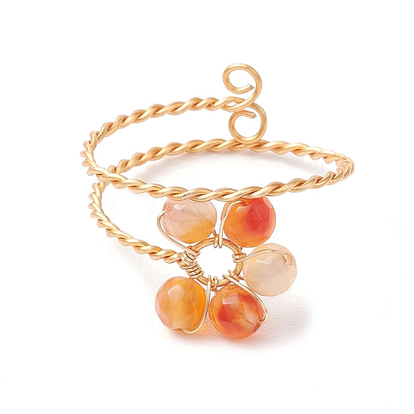 PandaHall Flower Natural Carnelian Adjustable Rings, Copper Wire Wrapped Rings for Women, Inner Diameter: 20mm Carnelian Flower
PandaHall Flower Natural Carnelian Adjustable Rings, Copper Wire Wrapped Rings for Women, Inner Diameter: 20mm Carnelian Flower