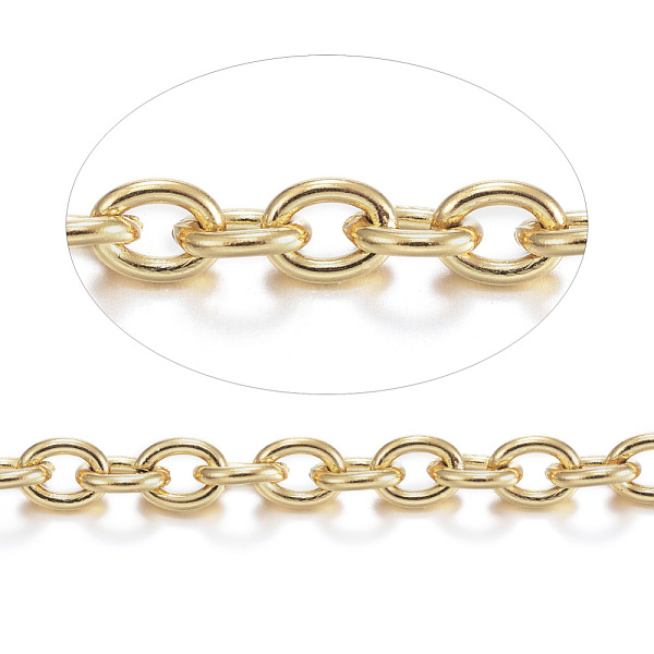 PandaHall 304 Stainless Steel Cable Chains, Unwelded, with Spool, Oval, for Jewelry Making, Golden, 4x3x0.8mm, about 82.02 Feet(25m)/roll...
PandaHall 304 Stainless Steel Cable Chains, Unwelded, with Spool, Oval, for Jewelry Making, Golden, 4x3x0.8mm, about 82.02 Feet(25m)/roll...