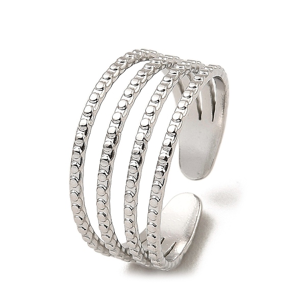 PandaHall 304 Stainless Steel Open Cuff Rings, Multi Lines, Stainless Steel Color, US Size 6 3/4(17.1mm) 304 Stainless Steel
PandaHall 304 Stainless Steel Open Cuff Rings, Multi Lines, Stainless Steel Color, US Size 6 3/4(17.1mm) 304 Stainless Steel