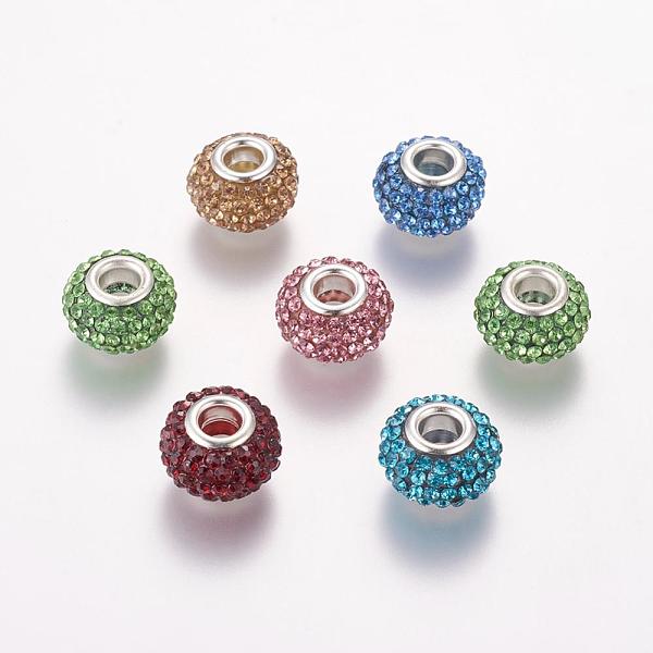 PandaHall Grade A Rhinestone European Beads, Large Hole Beads, Resin, with Silver Color Brass Core, Rondelle, Mixed Color, 15x10mm, Hole..., Multicolor
PandaHall Grade A Rhinestone European Beads, Large Hole Beads, Resin, with Silver Color Brass Core, Rondelle, Mixed Color, 15x10mm, Hole..., Multicolor