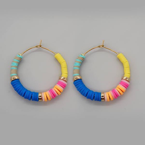 PandaHall Bohemian Style Handmade Polymer Clay Heishi Beads Hoop Earrings for Girlfriend Polymer Clay
PandaHall Bohemian Style Handmade Polymer Clay Heishi Beads Hoop Earrings for Girlfriend Polymer Clay