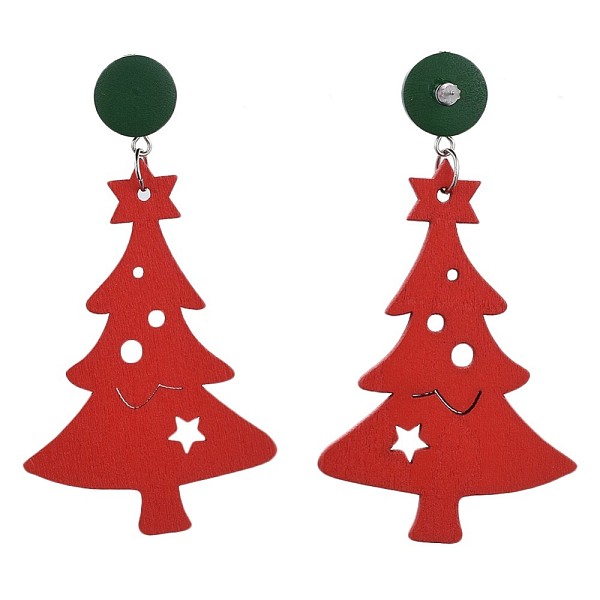 PandaHall Christmas Tree Dyed Poplar Wood Dangle Stud Earrings, with 304 Stainless Steel Stud Earring Findings and Plastic Ear Nuts, Red...
PandaHall Christmas Tree Dyed Poplar Wood Dangle Stud Earrings, with 304 Stainless Steel Stud Earring Findings and Plastic Ear Nuts, Red...