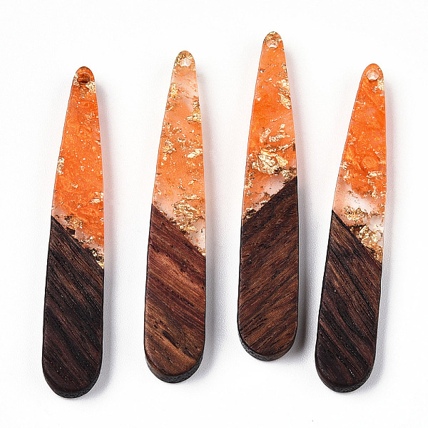 PandaHall Transparent Resin & Walnut Wood Pendants, with Gold Foil, Teardrop Charms, Waxed, Dark Orange, 44x7.5x3.5mm, Hole: 1.5mm...
PandaHall Transparent Resin & Walnut Wood Pendants, with Gold Foil, Teardrop Charms, Waxed, Dark Orange, 44x7.5x3.5mm, Hole: 1.5mm...