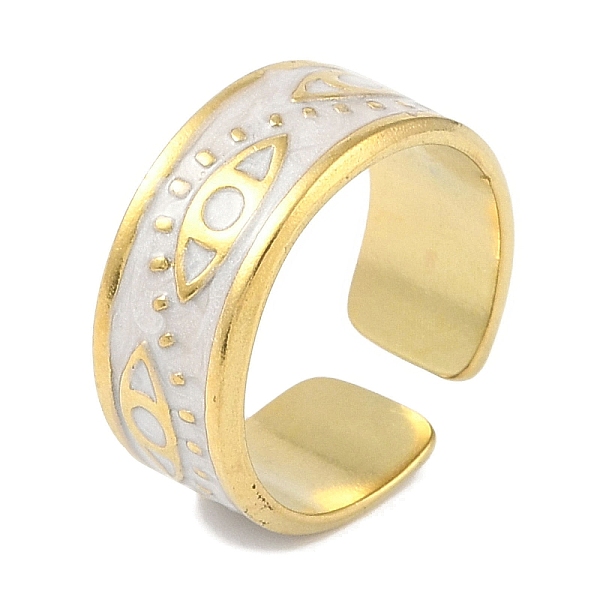 PandaHall Ion Plating(IP) 304 Stainless Steel Enamel Eye Cuff Finger Rings, Wide Band Open Rings for Women, Real 18K Gold Plated, 8.5mm 304..., White
PandaHall Ion Plating(IP) 304 Stainless Steel Enamel Eye Cuff Finger Rings, Wide Band Open Rings for Women, Real 18K Gold Plated, 8.5mm 304..., White