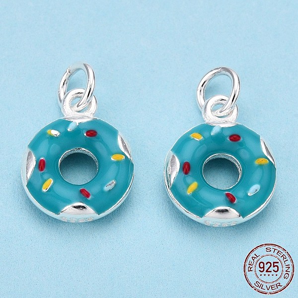 PandaHall 925 Sterling Silver Enamel Charms, with Jump Ring, Doughnut, Dark Cyan, 10.5x8x3mm, Hole: 2.5mm Sterling Silver+Enamel Donut
PandaHall 925 Sterling Silver Enamel Charms, with Jump Ring, Doughnut, Dark Cyan, 10.5x8x3mm, Hole: 2.5mm Sterling Silver+Enamel Donut