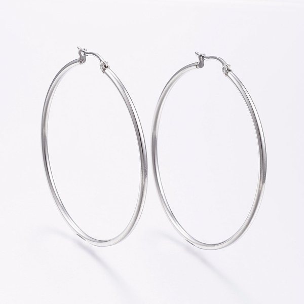 PandaHall 304 Stainless Steel Big Hoop Earrings, Hypoallergenic Earrings, Ring Shape, Stainless Steel Color, 12 Gauge, 54~56x2mm, Pin...
PandaHall 304 Stainless Steel Big Hoop Earrings, Hypoallergenic Earrings, Ring Shape, Stainless Steel Color, 12 Gauge, 54~56x2mm, Pin...
