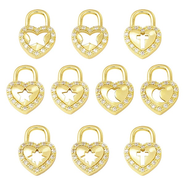 PandaHall 10Pcs 5 Style Brass Micro Pave Cubic Zirconia Pendants, Long-Lasting Plated, Real 18K Gold Plated, Cadmium Free & Lead Free, Heart..., Clear
PandaHall 10Pcs 5 Style Brass Micro Pave Cubic Zirconia Pendants, Long-Lasting Plated, Real 18K Gold Plated, Cadmium Free & Lead Free, Heart..., Clear