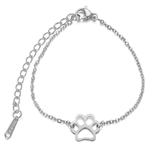 PandaHall 201 Stainless Steel Link Bracelets, with Cable Chains and Lobster Claw Clasps, Dog Paw Prints, Stainless Steel Color, 6 inch~6-3/4...
PandaHall 201 Stainless Steel Link Bracelets, with Cable Chains and Lobster Claw Clasps, Dog Paw Prints, Stainless Steel Color, 6 inch~6-3/4...