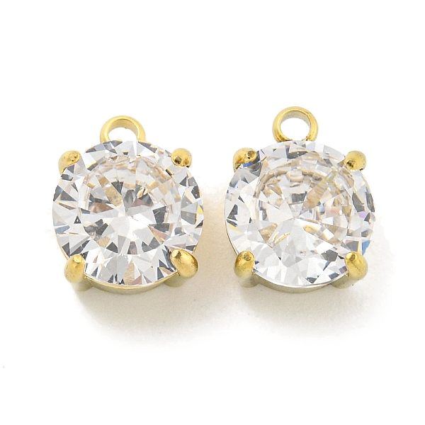 PandaHall Vacuum Plating Real 18K Gold Plated 304 Stainless Steel Cubic Zirconia Pendants, Flat Round Charms, Clear, Clear, 10x8x5.5mm, Hole...
PandaHall Vacuum Plating Real 18K Gold Plated 304 Stainless Steel Cubic Zirconia Pendants, Flat Round Charms, Clear, Clear, 10x8x5.5mm, Hole...