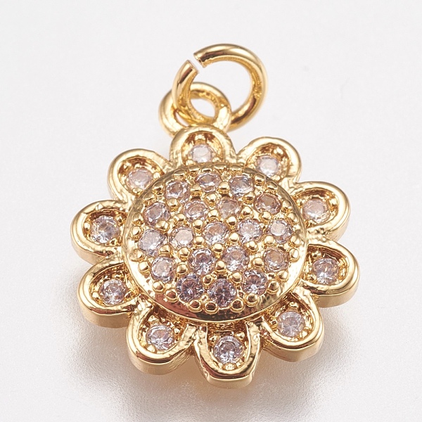 PandaHall Brass Micro Pave Cubic Zirconia Charms, Flower, Golden, 14x11.5x3mm, Hole: 2mm Brass+Cubic Zirconia Flower Clear
PandaHall Brass Micro Pave Cubic Zirconia Charms, Flower, Golden, 14x11.5x3mm, Hole: 2mm Brass+Cubic Zirconia Flower Clear