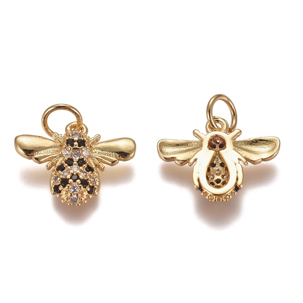 PandaHall Brass Micro Pave Cubic Zirconia Charms, with Jump Rings, Bees, Black & Clear, Golden, 11.5x15x3mm, Hole: 3mm Brass+Cubic Zirconia...
PandaHall Brass Micro Pave Cubic Zirconia Charms, with Jump Rings, Bees, Black & Clear, Golden, 11.5x15x3mm, Hole: 3mm Brass+Cubic Zirconia...