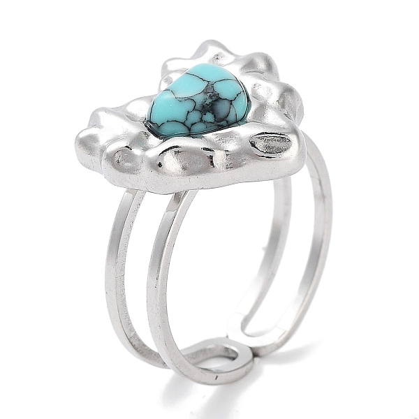 PandaHall Ion Plating(IP) 304 Stainless Steel Ring, Adjustable Synthetic Turquoise Rings, Heart, 15x15.5mm, Inner Diameter: Adjustable...
PandaHall Ion Plating(IP) 304 Stainless Steel Ring, Adjustable Synthetic Turquoise Rings, Heart, 15x15.5mm, Inner Diameter: Adjustable...
