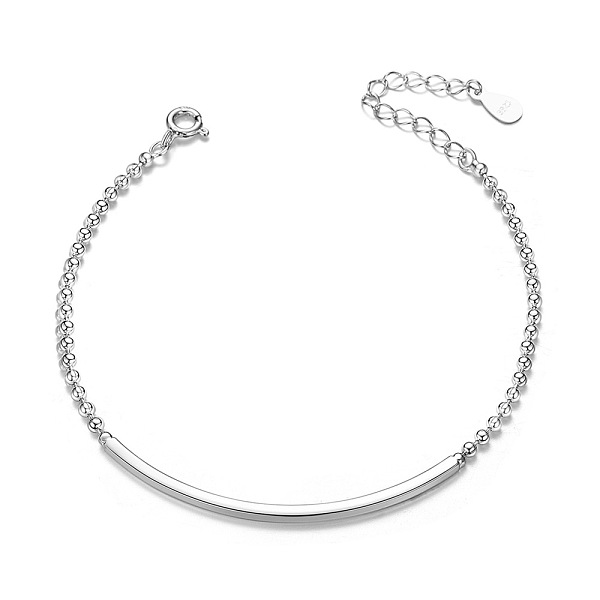 PandaHall SHEGRACE Gorgeous Rhodium Plated 925 Sterling Silver Bracelet, with Tube Bead, Platinum, 165mm Sterling Silver
PandaHall SHEGRACE Gorgeous Rhodium Plated 925 Sterling Silver Bracelet, with Tube Bead, Platinum, 165mm Sterling Silver