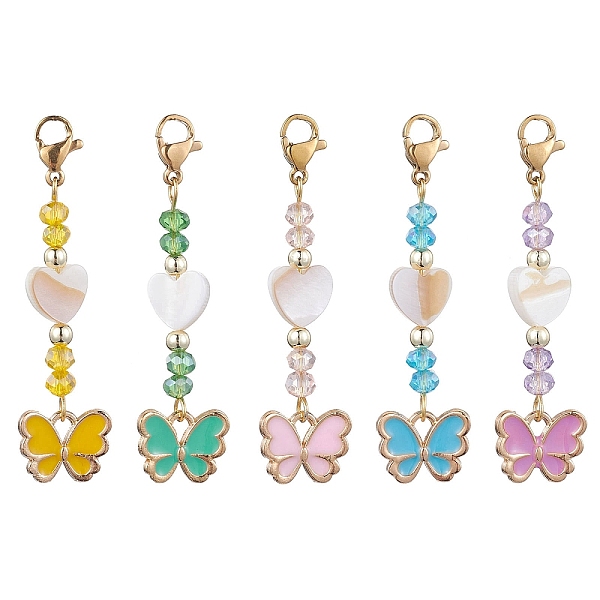 PandaHall Butterfly Alloy Enamel Pendant Decorations, with Heart Freshwater Shell Beads and 304 Stainless Steel Lobster Claw Clasps, Mixed..., Multicolor
PandaHall Butterfly Alloy Enamel Pendant Decorations, with Heart Freshwater Shell Beads and 304 Stainless Steel Lobster Claw Clasps, Mixed..., Multicolor