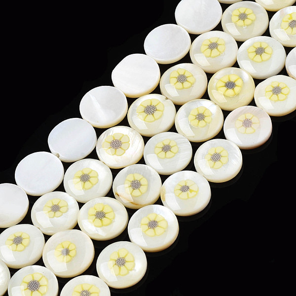 PandaHall Natural Freshwater Shell Enamel Beads, Flat Round with Flower, Champagne Yellow, 11x3mm, Hole: 0.8mm, about 32pcs/strand, 14.37...
PandaHall Natural Freshwater Shell Enamel Beads, Flat Round with Flower, Champagne Yellow, 11x3mm, Hole: 0.8mm, about 32pcs/strand, 14.37...