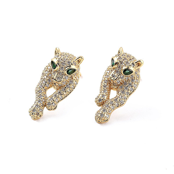 PandaHall Green Cubic Zirconia Leopard Stud Earrings, Brass Jewelry for Women, Cadmium Free & Lead Free, Real 18K Gold Plated, 21.5x11mm...
PandaHall Green Cubic Zirconia Leopard Stud Earrings, Brass Jewelry for Women, Cadmium Free & Lead Free, Real 18K Gold Plated, 21.5x11mm...